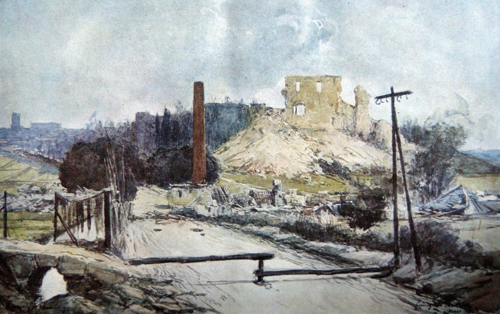 Detail of Coucy-le-Chateau, 1917 by Francois Flameng