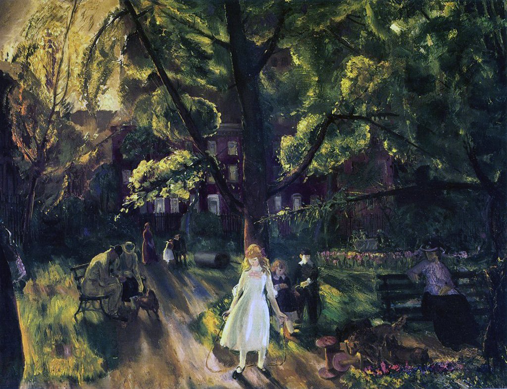 Detail of Gramercy Park by George Wesley Bellows