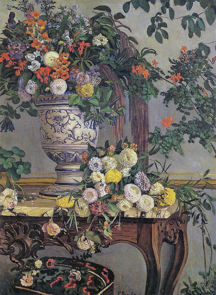 Detail of Flowers, 1868 by Jean Frederic Bazille