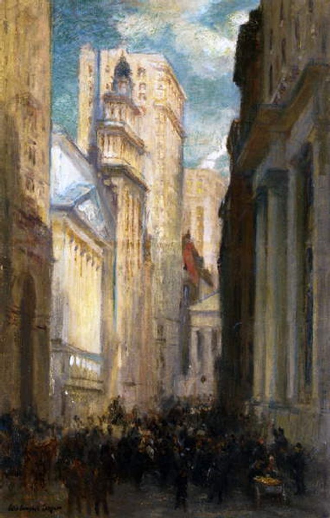 Detail of Wall Street, New York, c.1905 by Colin Campbell Cooper