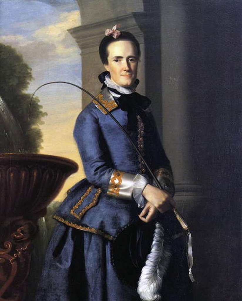Detail of Mrs Epes Sargent in Hunting Outfit, 1764 by John Singleton Copley
