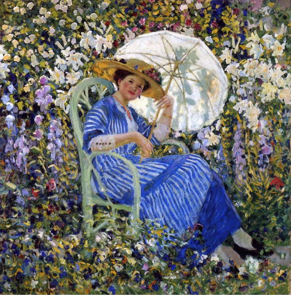 Detail of In the Garden, c.1910-11 by Frederick Carl Frieseke
