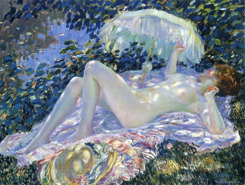 Detail of Sunbathing, c.1913 by Frederick Carl Frieseke