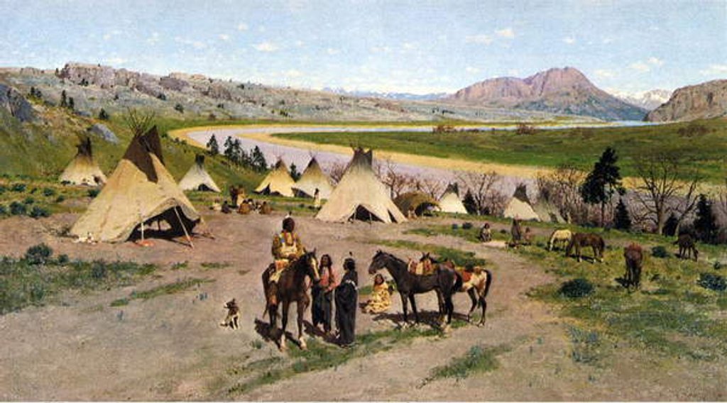 Detail of In the Foothills of the Rockies, 1898 by Henry Francois Farny