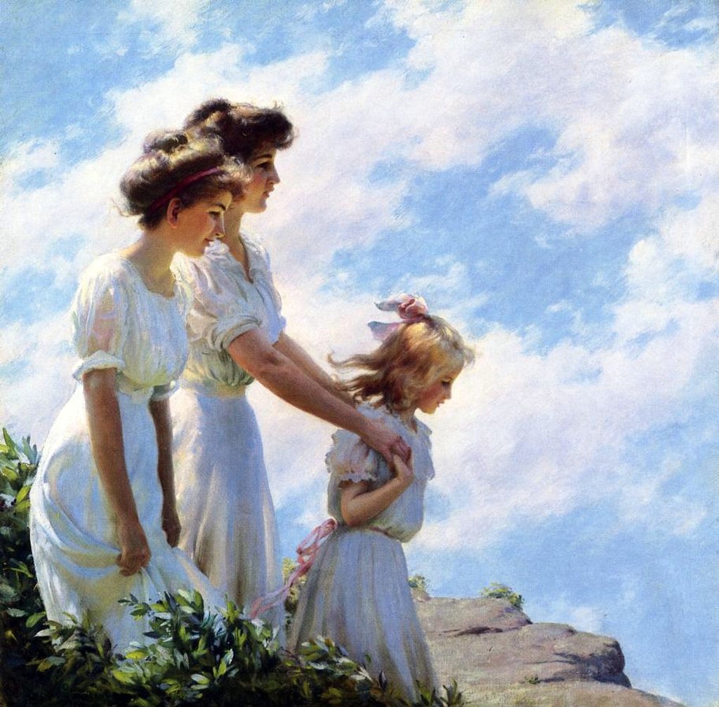 Detail of On the Cliff, 1910 by Charles Courtney Curran