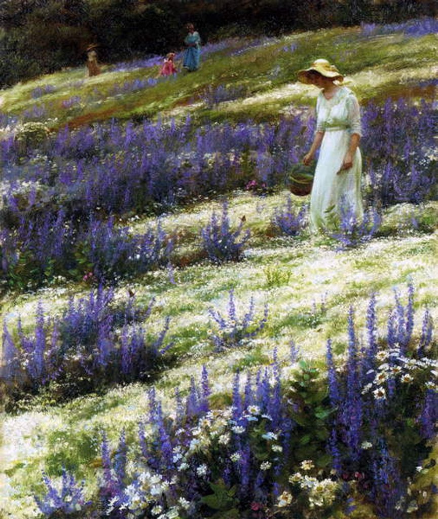 Detail of On a Hill, 1914 by Charles Courtney Curran
