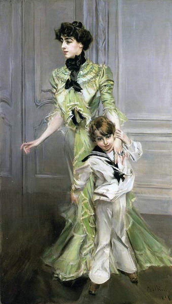 Detail of Madame Georges Hugo and her son Jean, 1898 by Giovanni Boldini