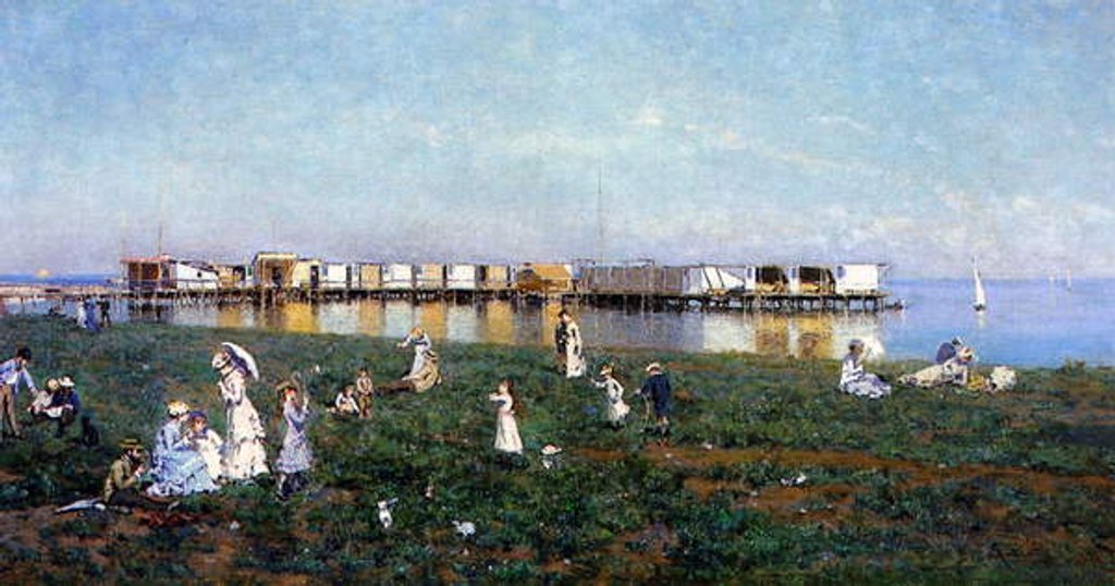 Detail of The Bay of Livorno, Italy by Serafin Avendano