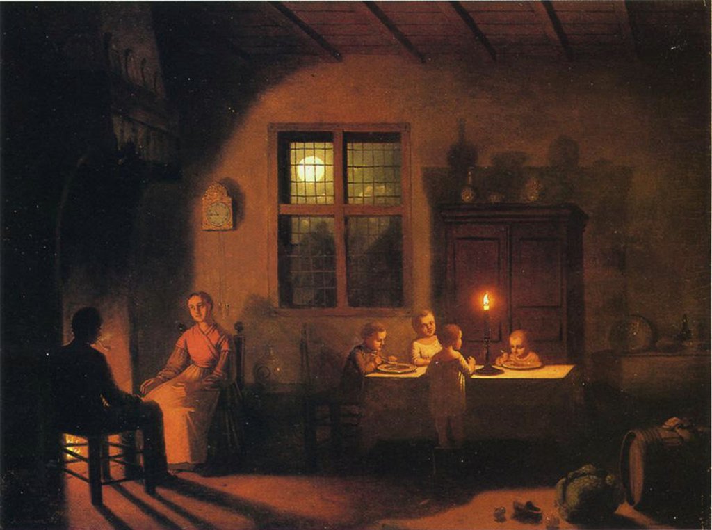 Detail of Evening at Home, 1867 by Johann Mongels Culverhouse