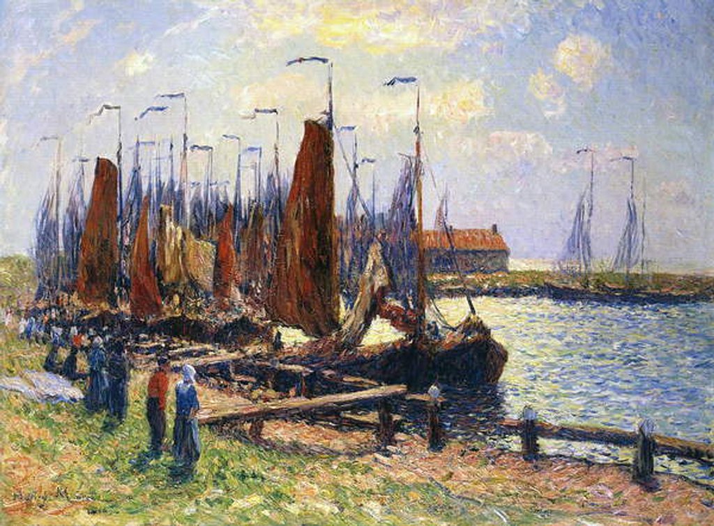 Detail of The Port of Volendam, Holland, 1900 by Henry Moret
