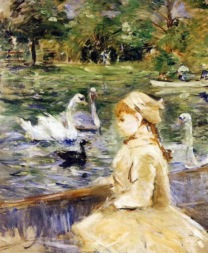 Detail of Young girl boating, 1884 by Berthe Morisot