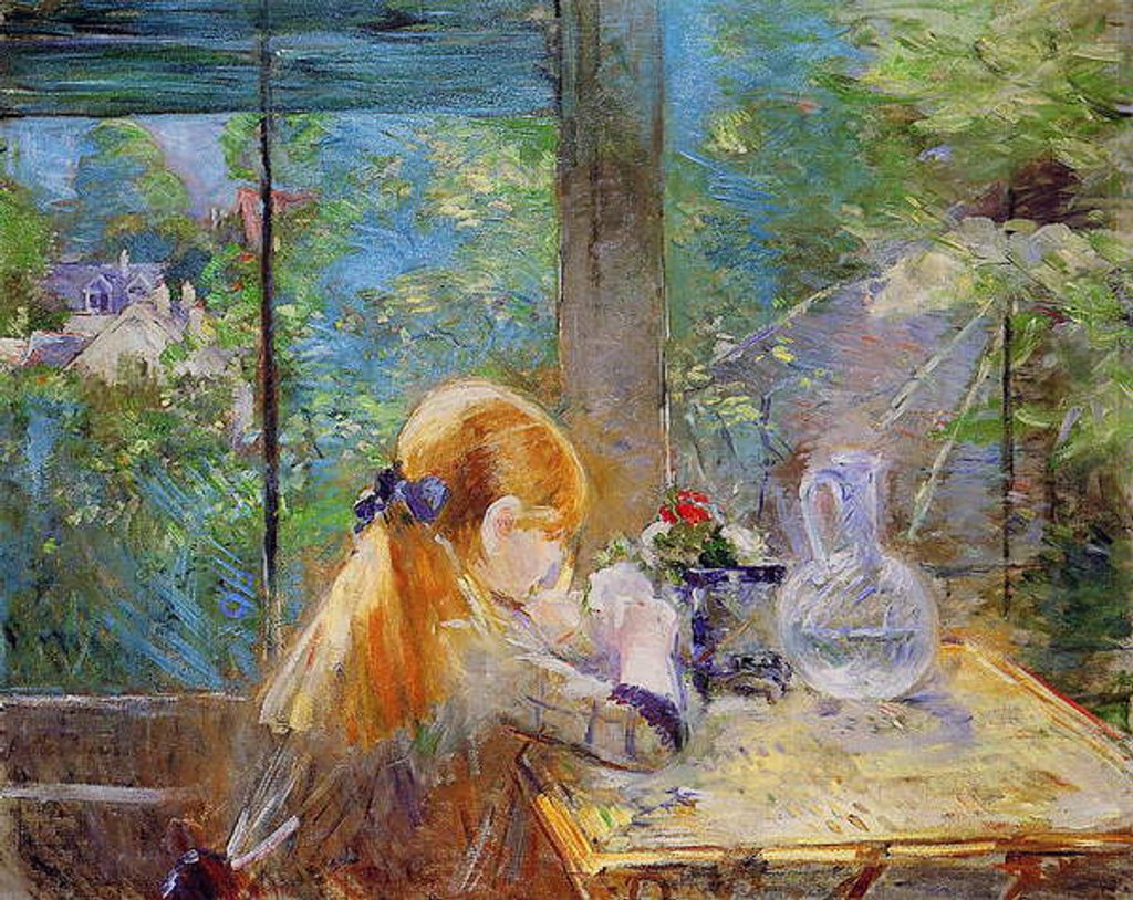 Detail of Red-haired girl sitting on a veranda, 1884 by Berthe Morisot