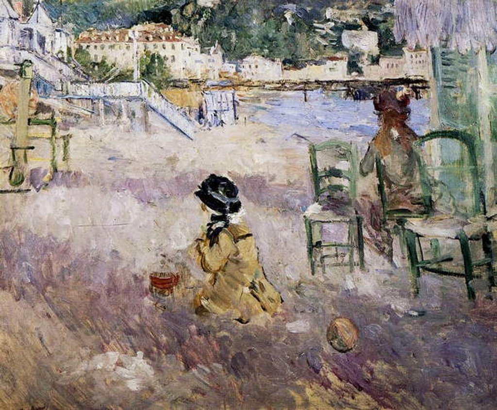 Detail of The beach at Nice, 1882 by Berthe Morisot