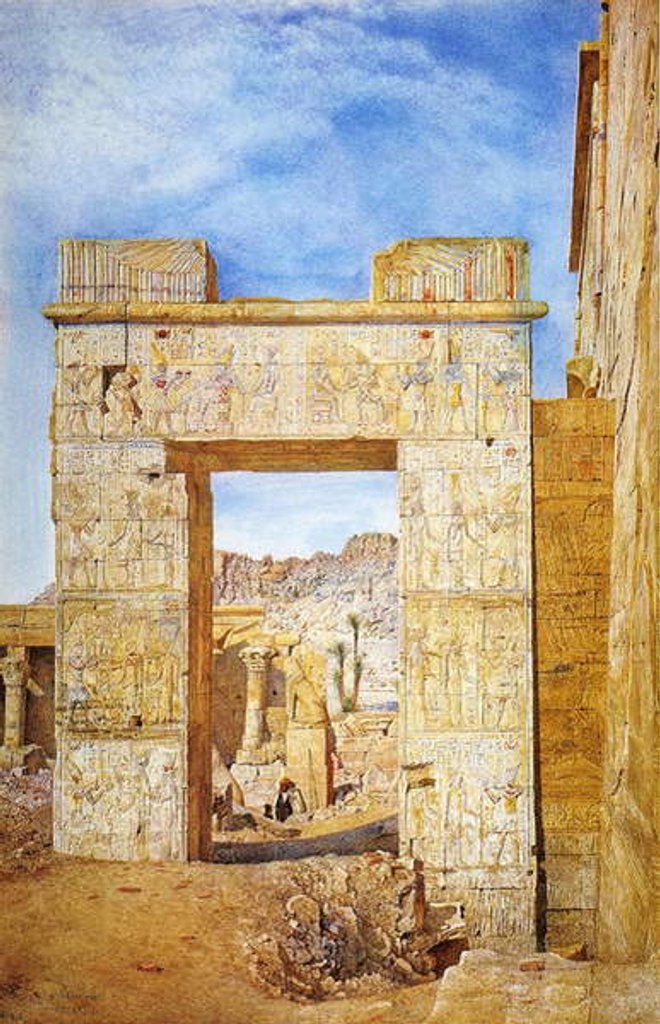 Detail of The Gateway of Philadelphus, Philae, Egypt, 1890 by Henry Roderick Newman