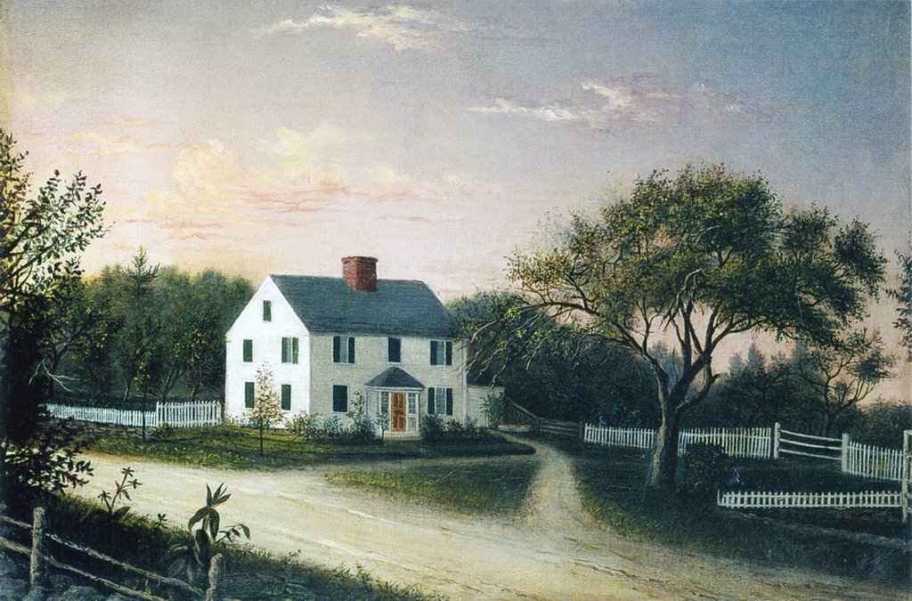 Detail of The artist's family house, c.1859 by Mary Blood Mellen