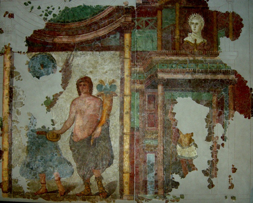 Detail of Mural from a villa near Narbonne, 1st - 3rd century AD by Gallo-Roman Gallo-Roman