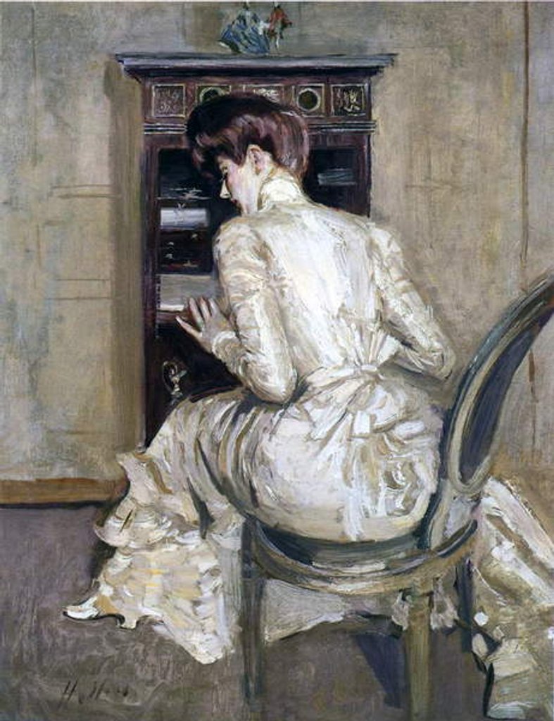 Detail of The Artist's Wife at her Secretaire, c.1900 by Paul Cesar Helleu