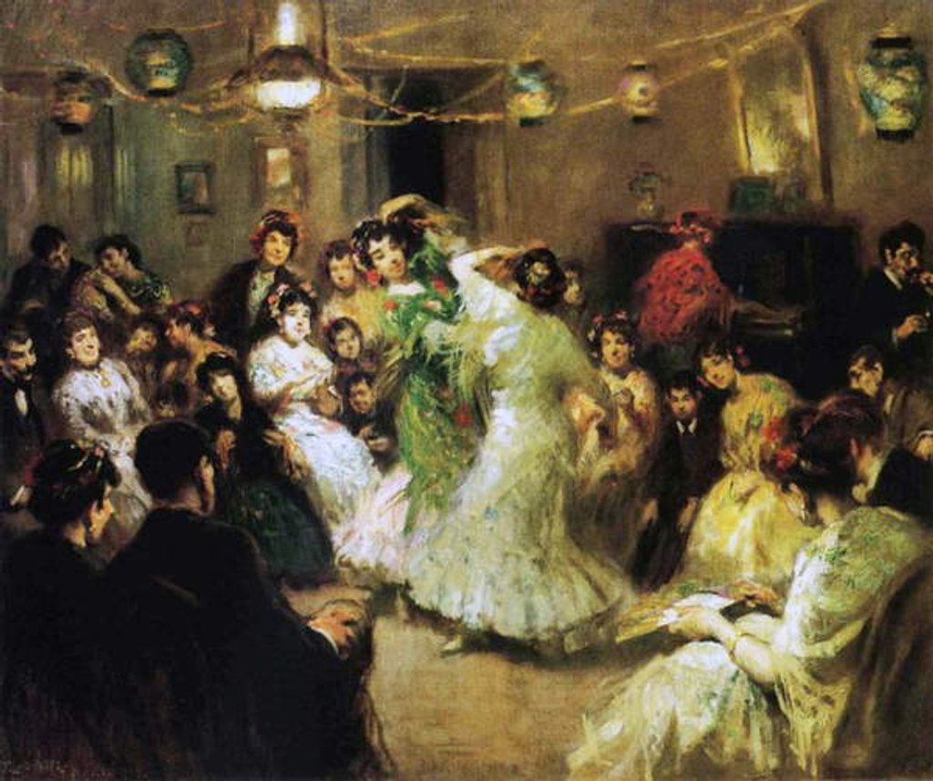Detail of A Flamenco Party at Home, 1908 by Francis Luis Mora
