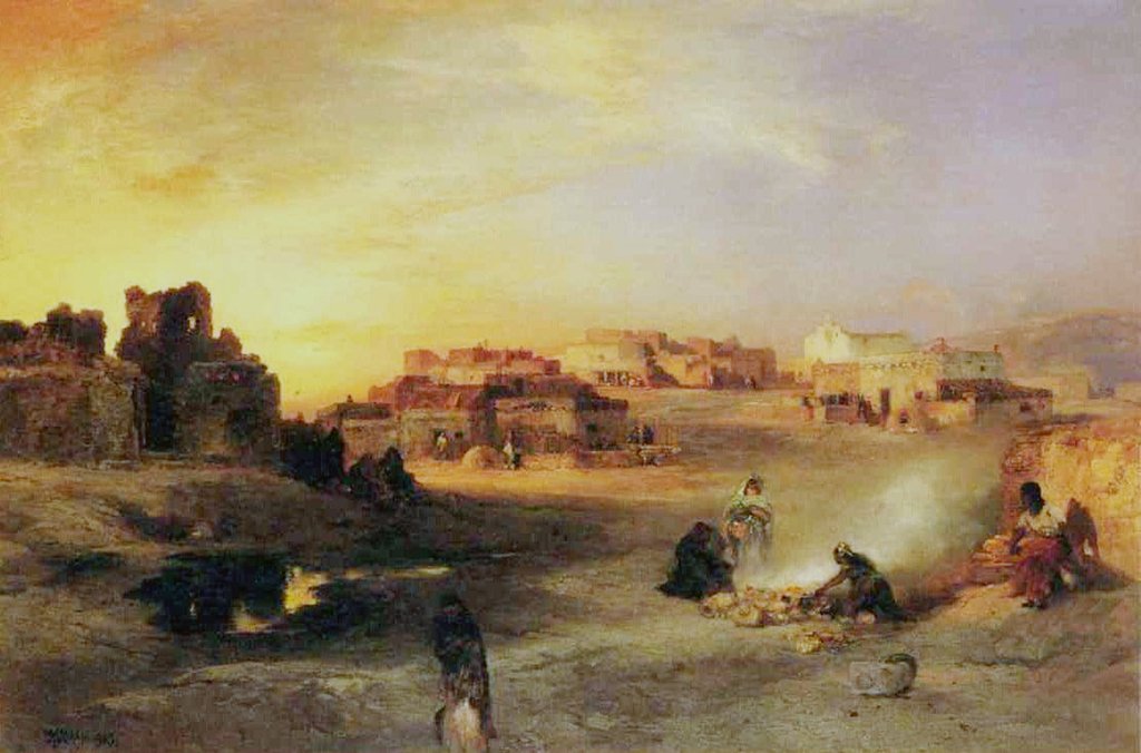 Detail of An Indian Pueblo, 1905 by Thomas Moran