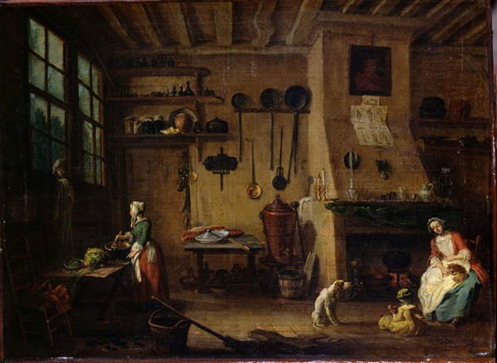 Detail of The Bourgeois Kitchen by Jean-Baptiste Lallemand