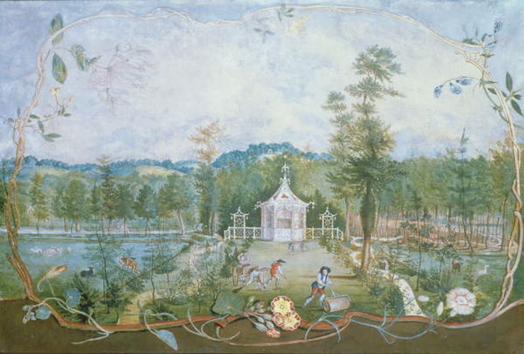 Detail of Chinese Pavilion in an English Garden, 18th century by Thomas Robins