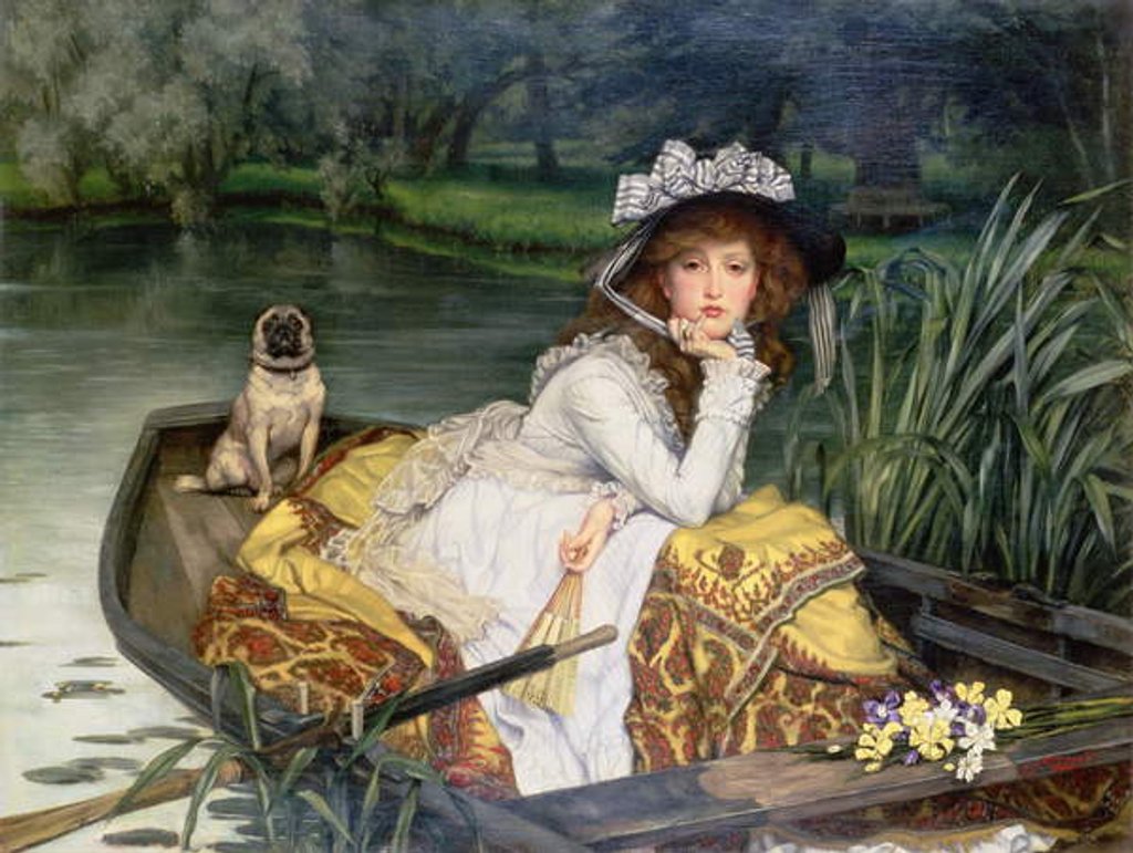 Detail of Young Woman in a Boat, or Reflections, c.1870 by James Jacques Joseph Tissot