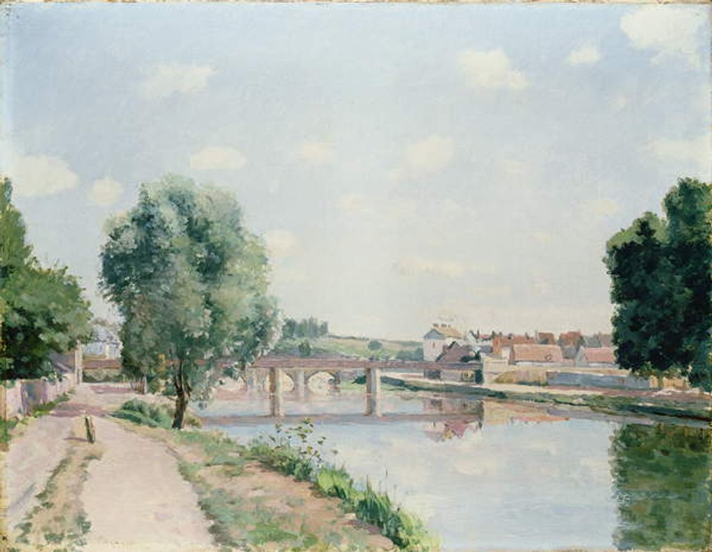 Detail of The Railway Bridge, Pontoise by Camille Pissarro