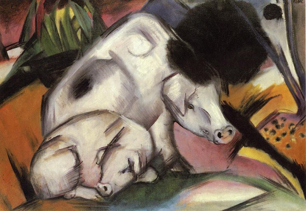 Detail of Pigs, 1912 by Franz Marc