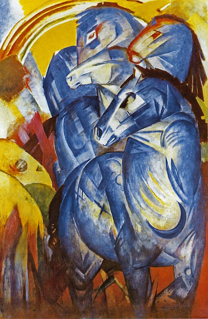 Detail of A Tower of Blue Horses, 1913 by Franz Marc