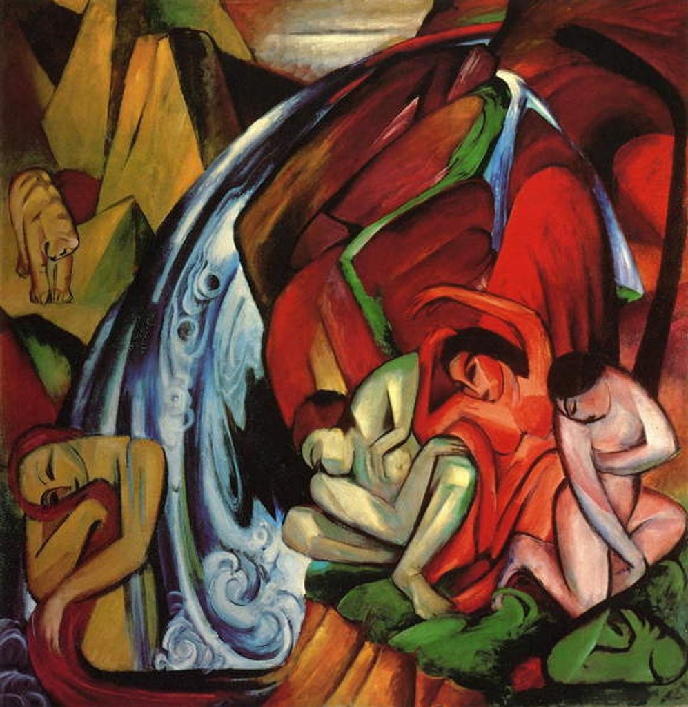 Detail of The Waterfall, 1912 by Franz Marc