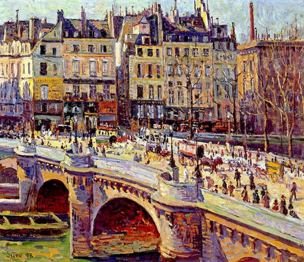 Detail of Le Quai Conti, Paris, 1896 by Maximilien Luce