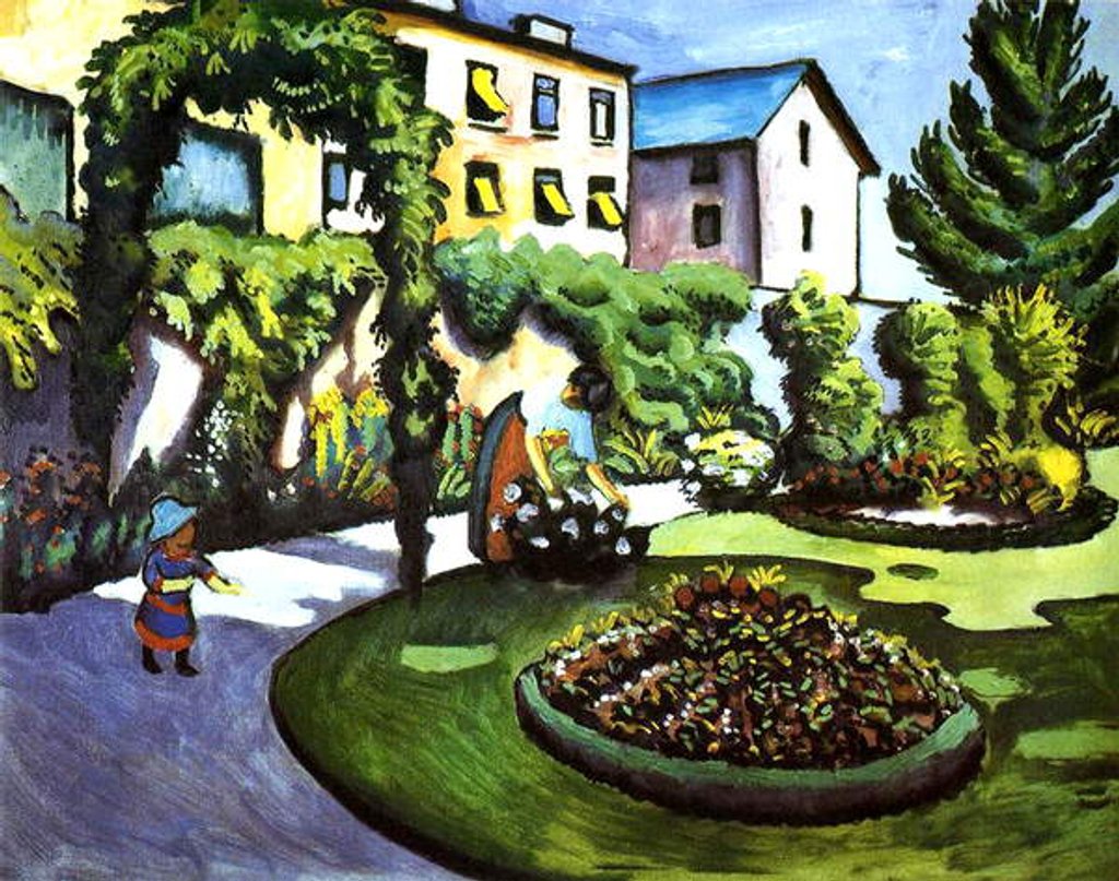 Detail of The Artist's Garden in Bonn, Germany, 1911 by August Macke