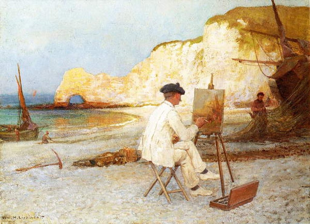 Detail of A Painter by the Sea Side, c.1885 by William Henry Lippincott