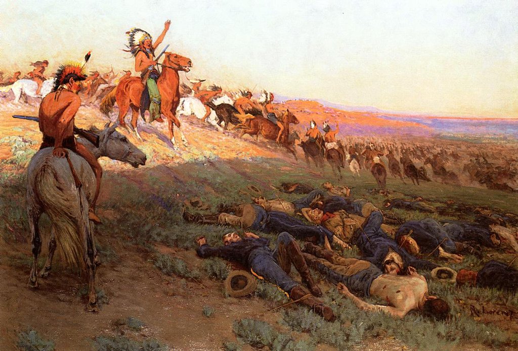 Detail of Custer's Last Stand, c.1914 by Richard Lorenz