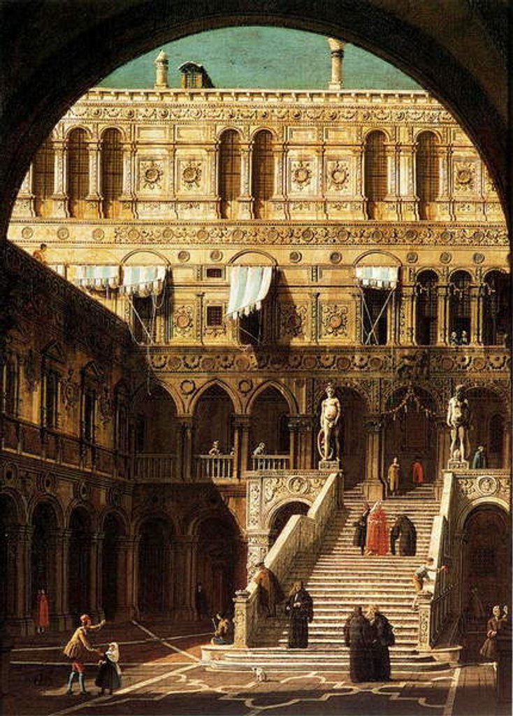 Detail of The Giants' Steps, Venice, 1765 by (1697-1768) Canaletto