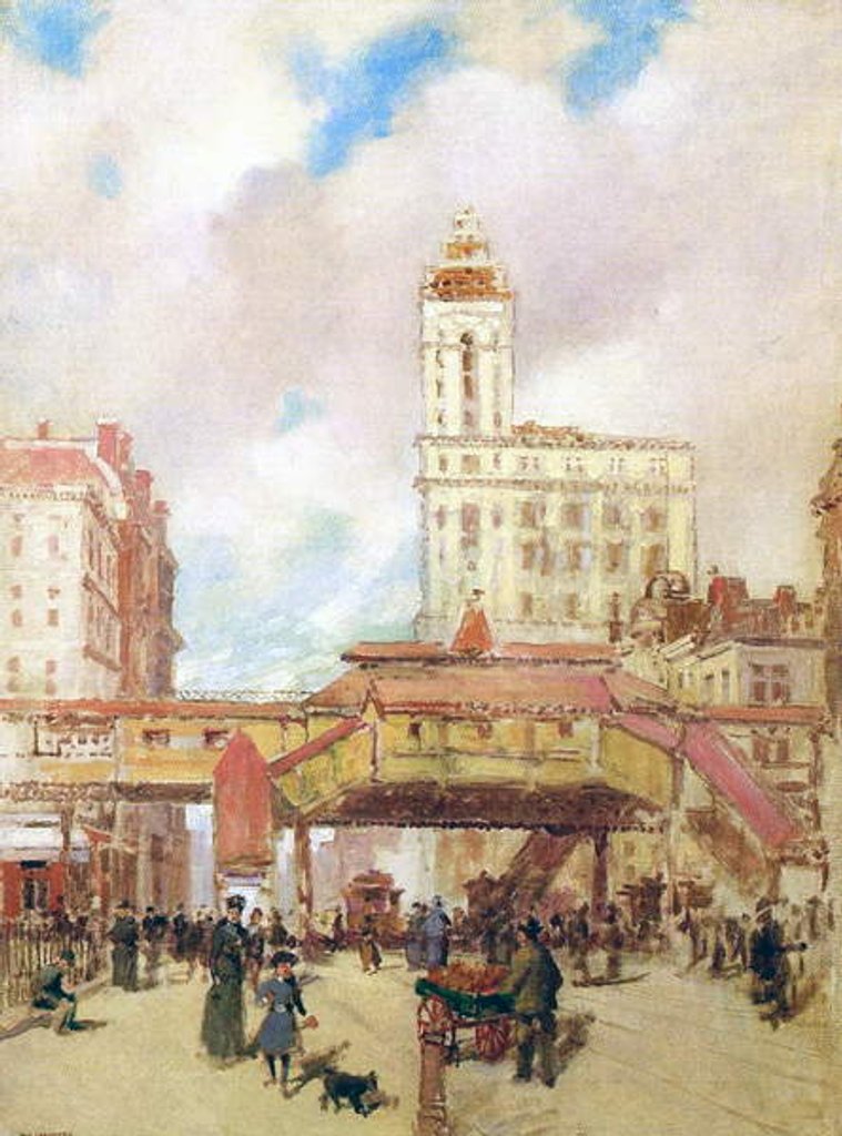 Detail of Third Avenue, New York by Paul Cornoyer