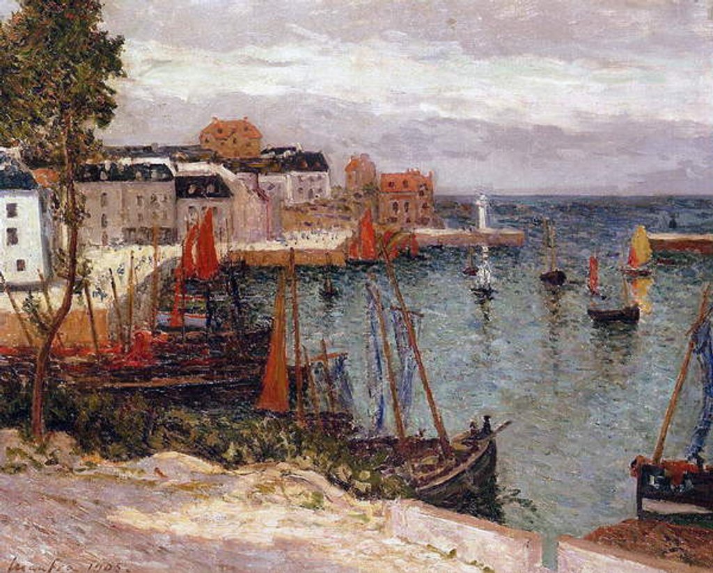Detail of The Port of Sauzon, Belle-Isle, Brittany, 1905 by Maxime Emile Louis Maufra