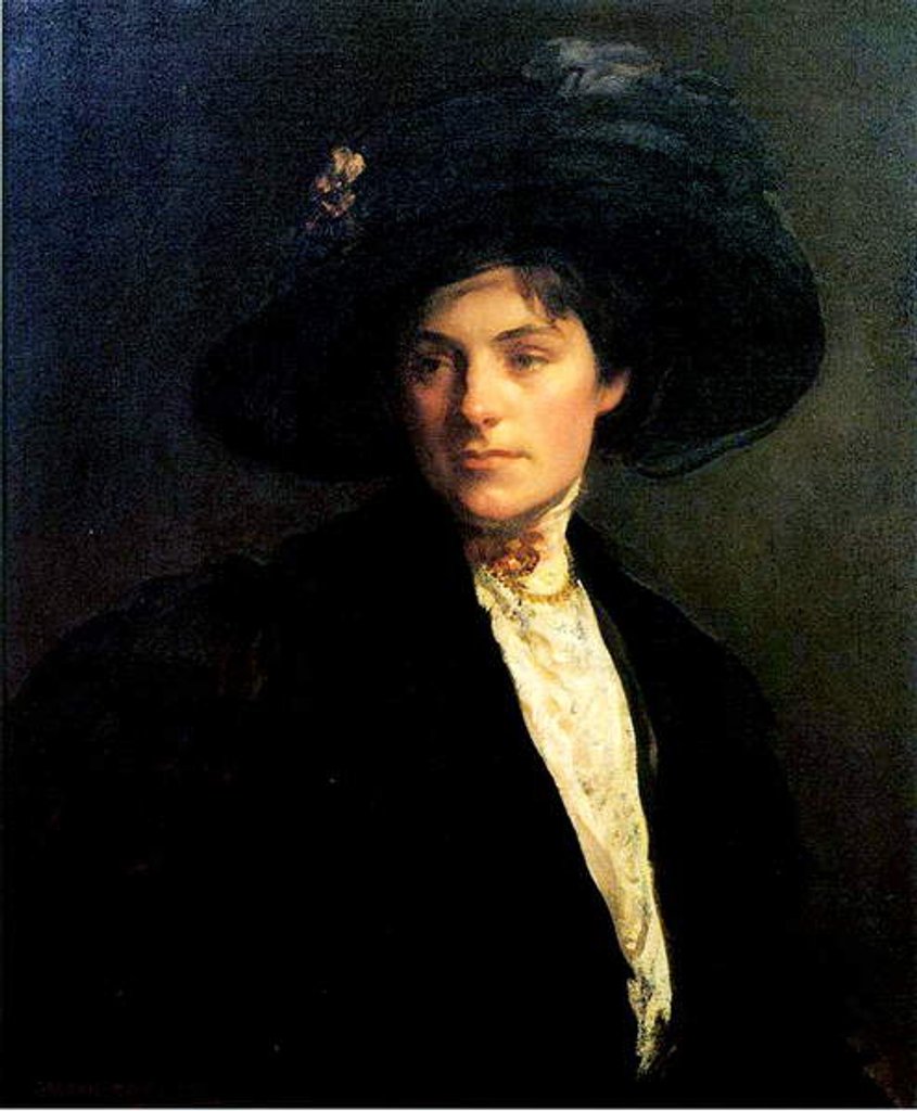 Detail of Woman with a Black Hat, 1910 by Joseph DeCamp