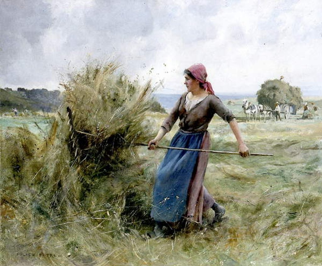 Detail of Haymaking by Julien Dupre