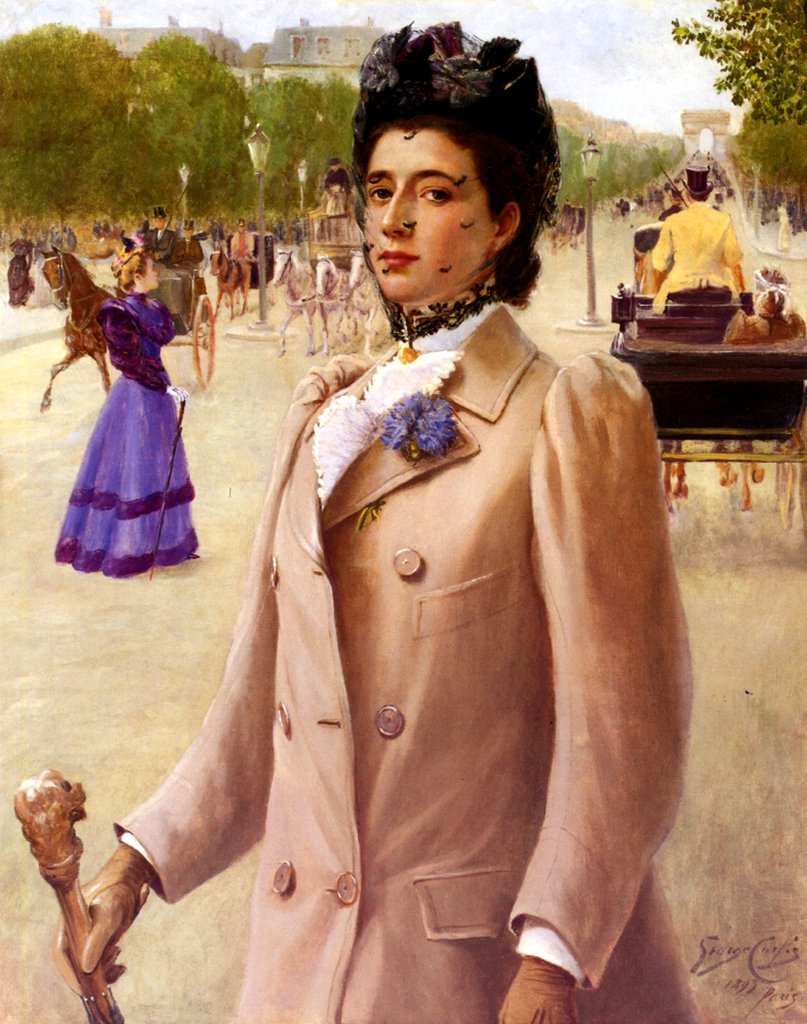Detail of A Woman in Paris, 1893 by George Vaughan Curtis