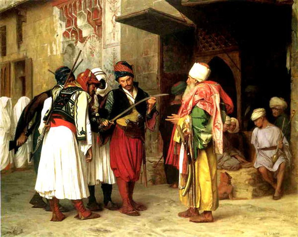 Detail of Old Clothes Merchant, Cairo, 1866 by Jean Leon Gerome