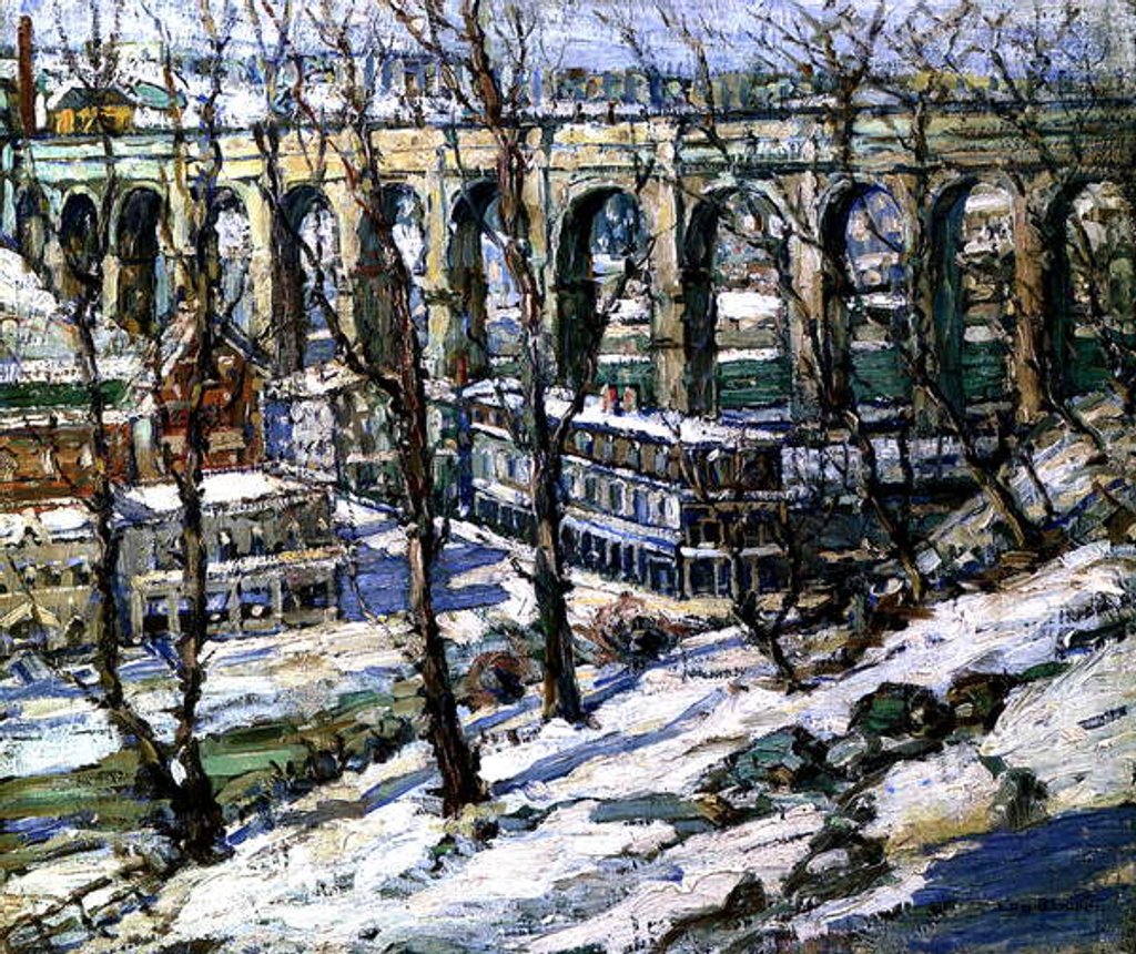 Detail of High Bridge on the Harlem River, USA, c.1907 by Edwin H. Gunn