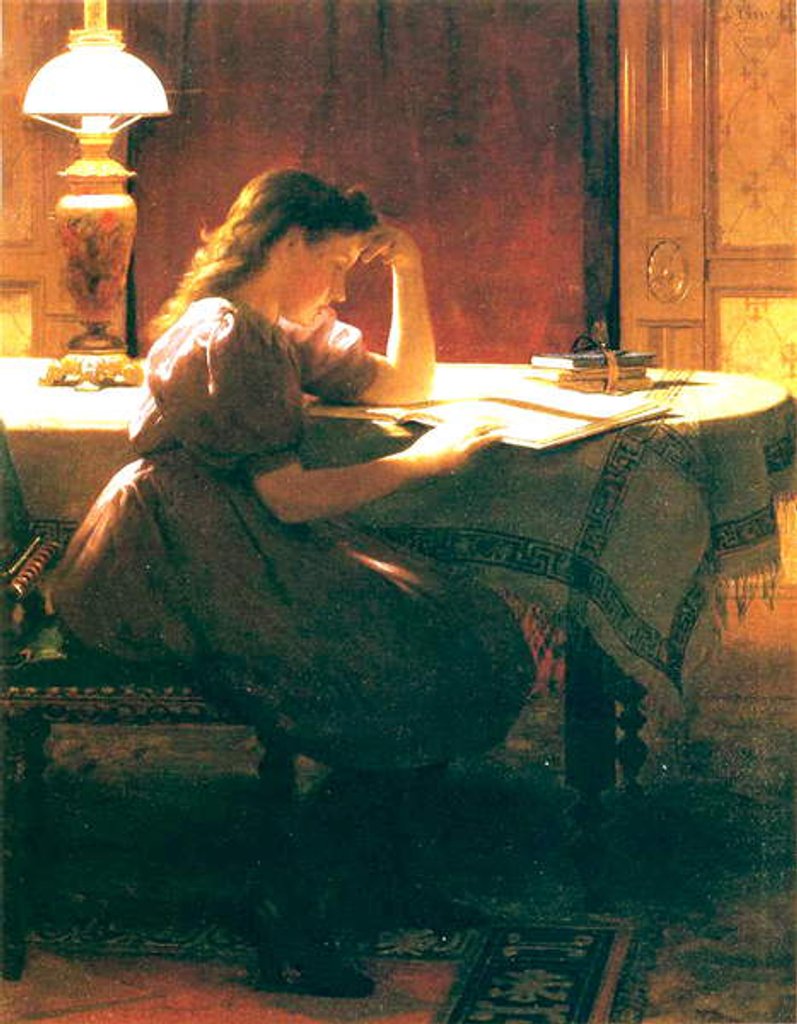 Detail of Homework, 1895 by Seymour Joseph Guy