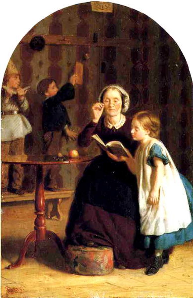Detail of The Reading Lesson by Seymour Joseph Guy