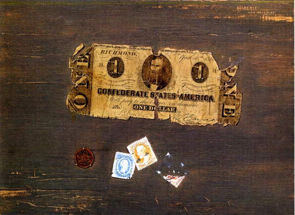 Detail of A Confederate Note, 1886-87 by John Haberle