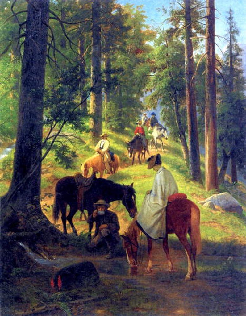 Detail of Return from Glacier Point, 1874 by William Hahn