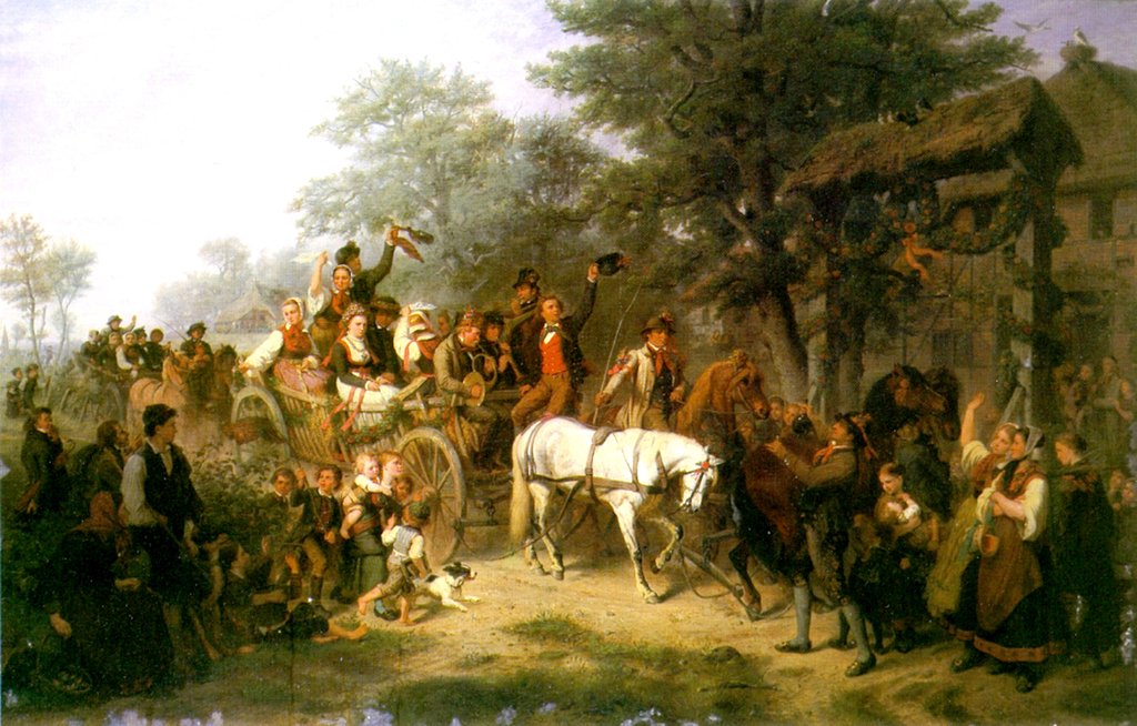 Detail of A Village Wedding, 1859 by William Hahn