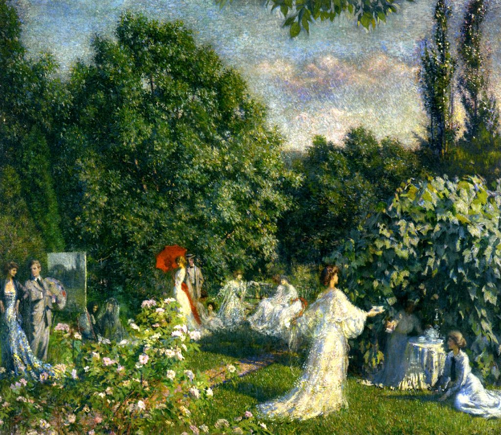 Detail of A Garden Party, c.1890-99 by Philip Leslie Hale