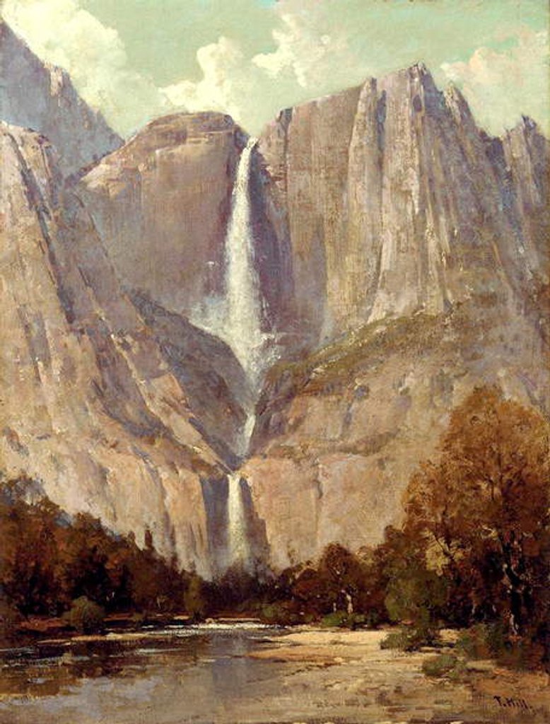 Detail of Bridalveil Fall, Yosemite by Thomas Hill