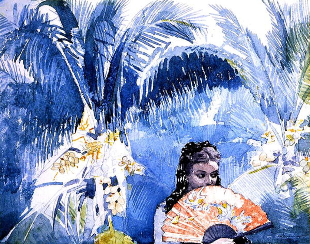 Detail of A Spanish Girl with a Fan, 1885 by Winslow Homer